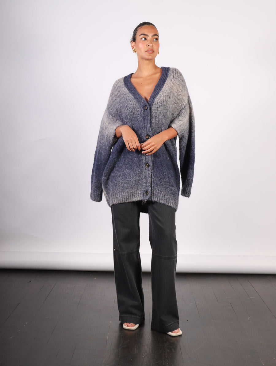 Alai Knitted Cardigan in Utility Blue by Rodebjer-Idlewild