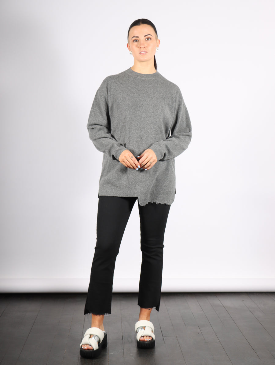 Anna Merino Wool Hole At Back Pullover in Heather Grey by Tibi-Tibi-Idlewild