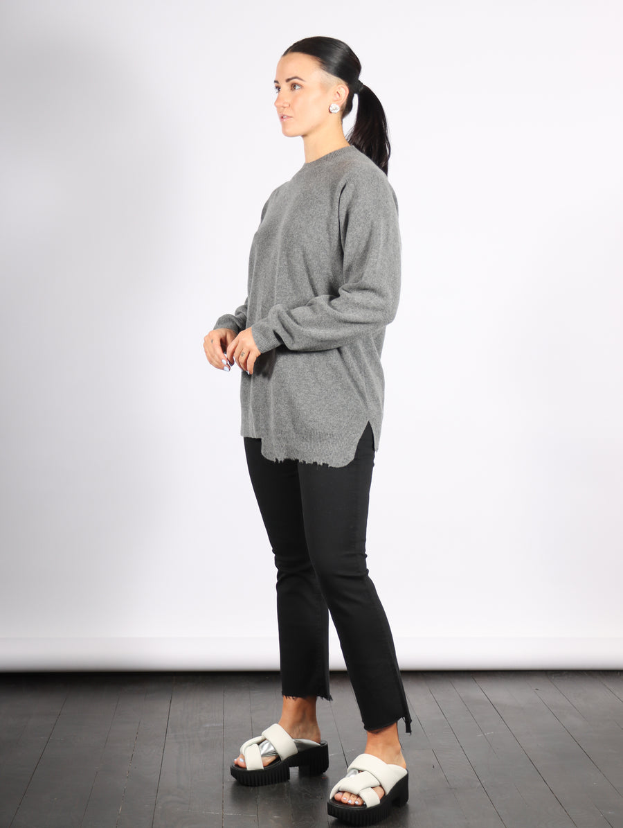 Anna Merino Wool Hole At Back Pullover in Heather Grey by Tibi-Tibi-Idlewild