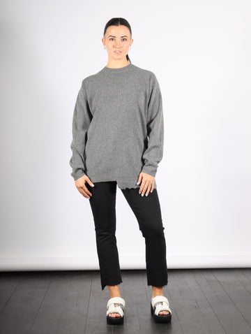 Anna Merino Wool Hole At Back Pullover in Heather Grey by Tibi-Tibi-Idlewild