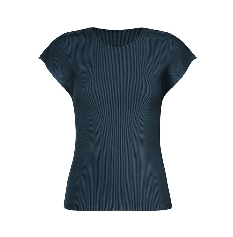 April Colors Mist T-Shirt in Grayish Navy by Pleats Please Issey Miyake-Tops-Pleats Please Issey Miyake-Idlewild