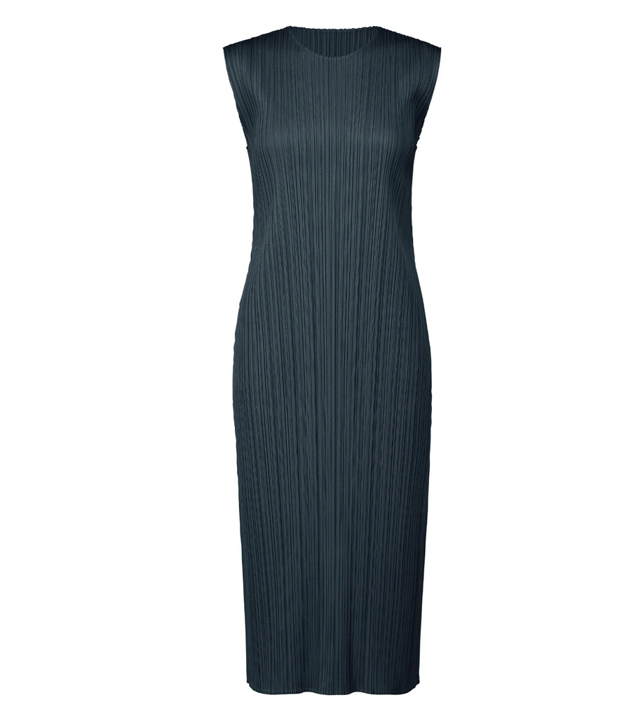 April Monthly Colors Dress in Grayish Navy by Pleats Please Issey Miyake-Dresses-Pleats Please Issey Miyake-Idlewild