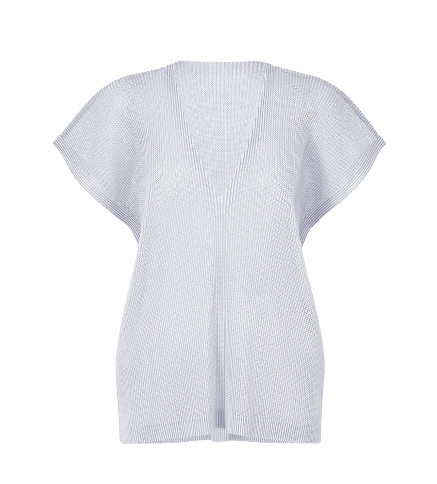 April Tatami Top in Light Gray by Pleats Please Issey Miyake-Tops-Pleats Please Issey Miyake-Idlewild