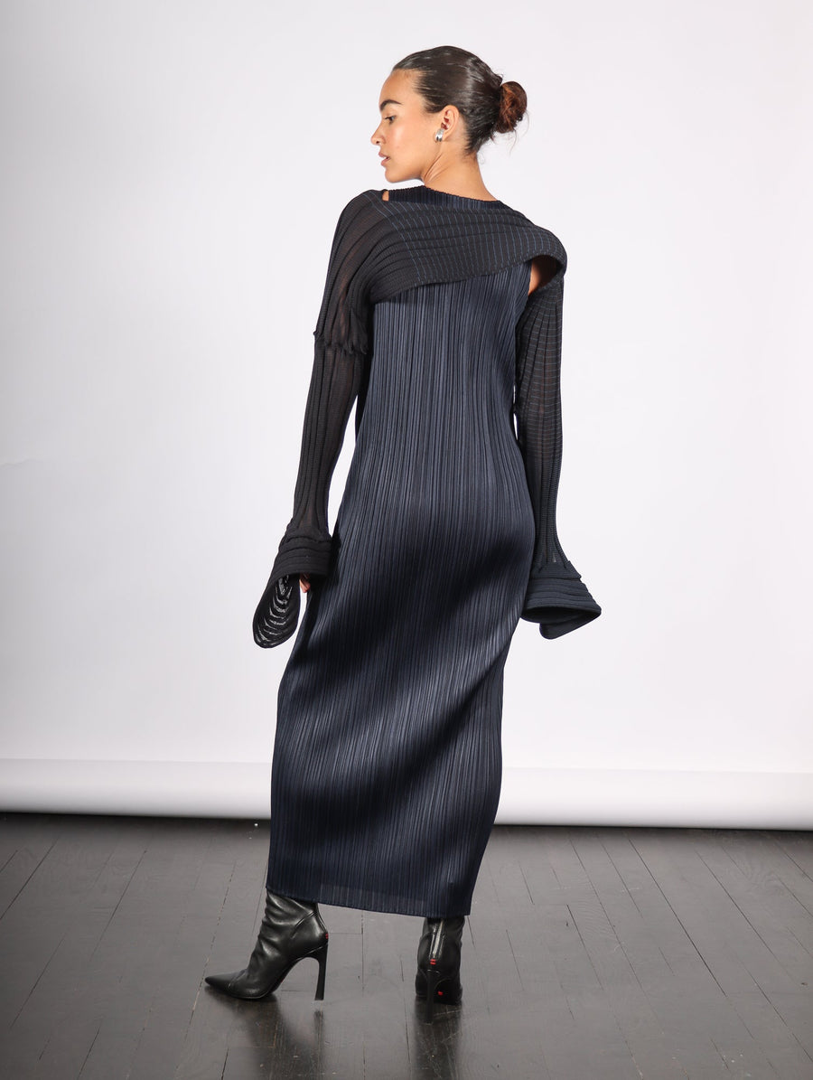 Asagao Cardigan in Black Hued by Issey Miyake