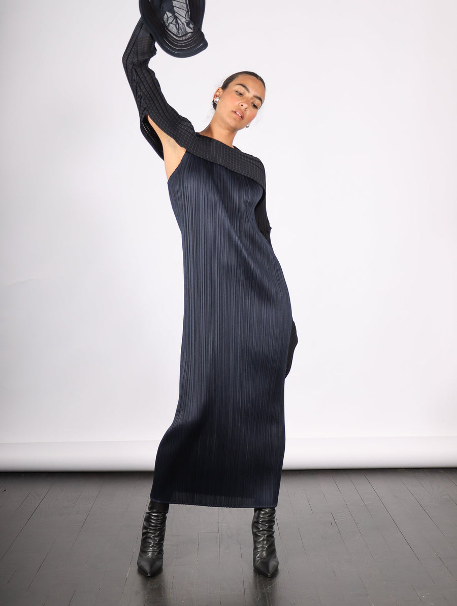 Asagao Cardigan in Black Hued by Issey Miyake