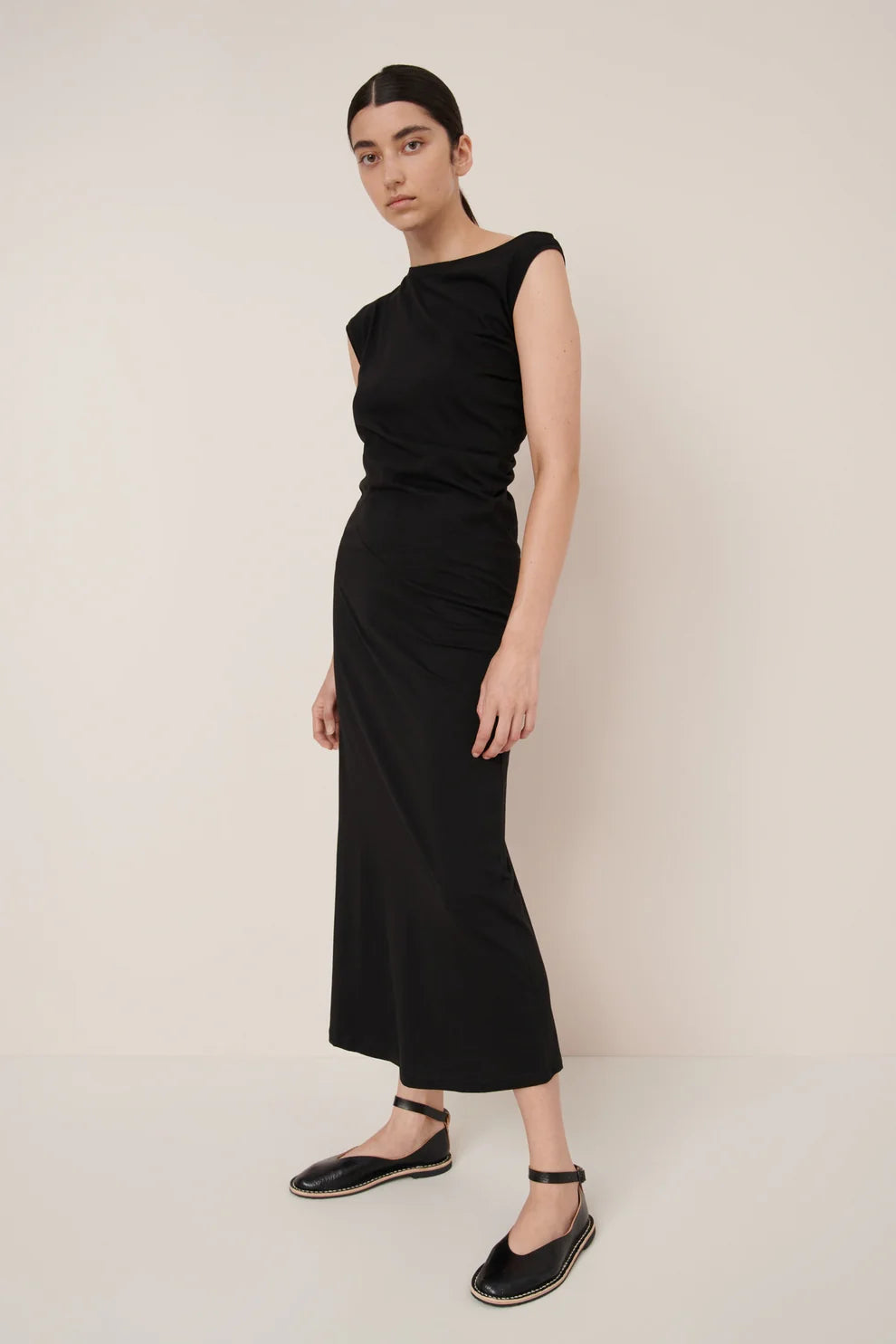 Asymmetric Dress in Black by Kowtow-Kowtow-Idlewild