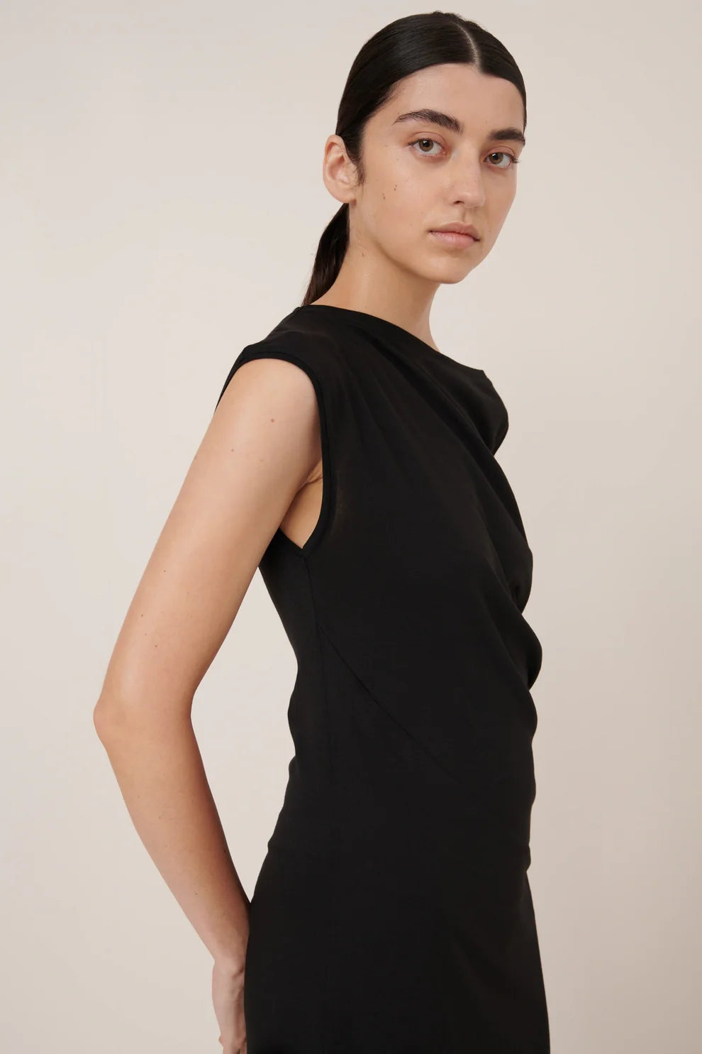 Asymmetric Dress in Black by Kowtow-Kowtow-Idlewild