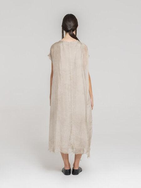 Asymmetric Maxi Dress in Sand Shell by Sanctamuerte-Dresses-SANCTAMUERTE-Idlewild