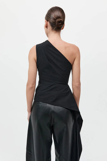 Asymmetric Origami Top in Black by St. Agni-Tops-St. Agni-Idlewild