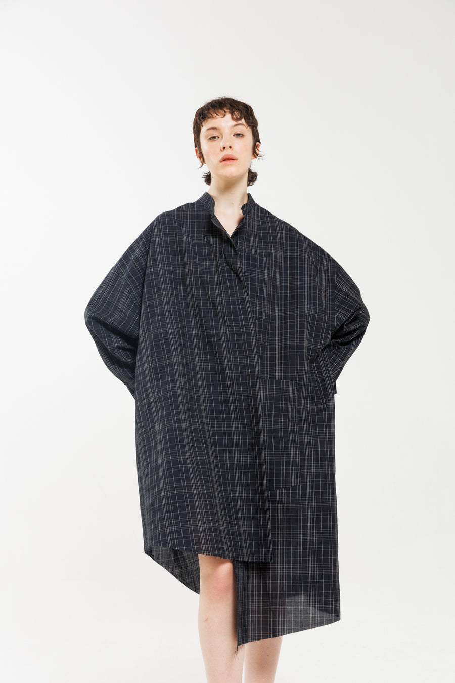 Asymmetric Shirt Dress in Blue by Serien°umerica-Serien°umerica-Idlewild