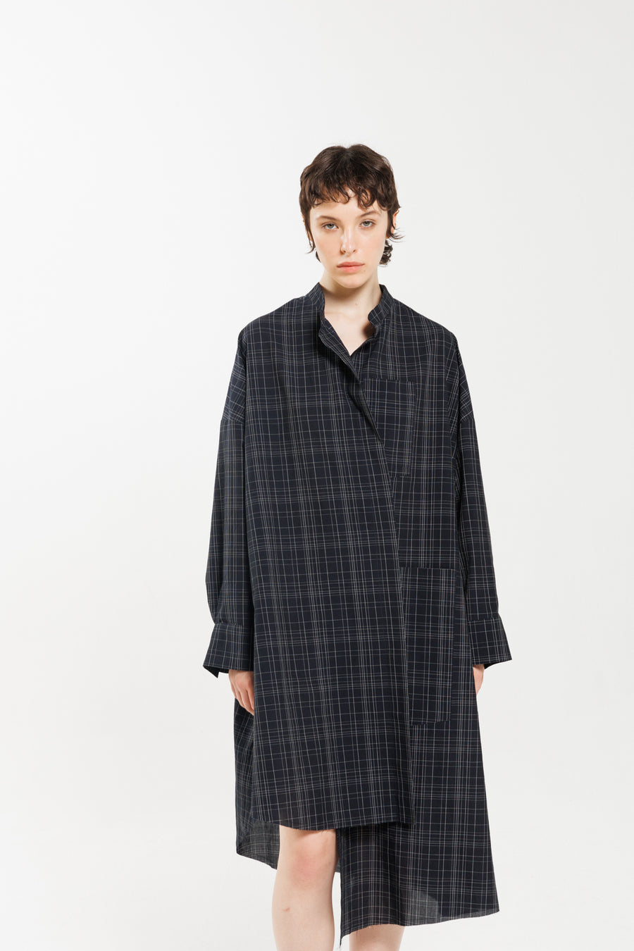 Asymmetric Shirt Dress in Blue by Serien°umerica-Serien°umerica-Idlewild