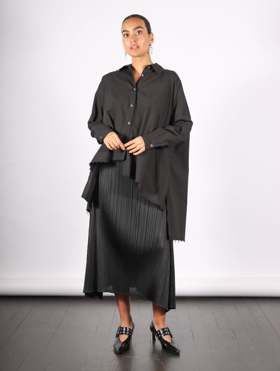 Asymmetric Shirt in Black by Sanctamuerte