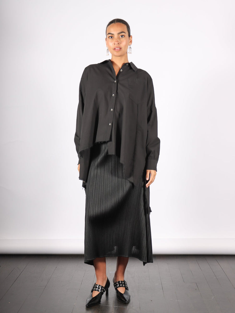 Asymmetric Shirt in Black by Sanctamuerte