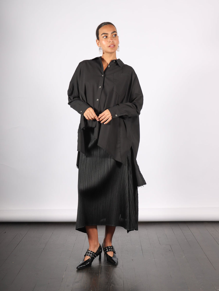 Asymmetric Shirt in Black by Sanctamuerte