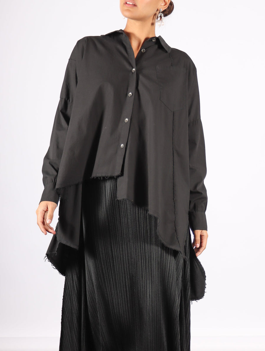 Asymmetric Shirt in Black by Sanctamuerte