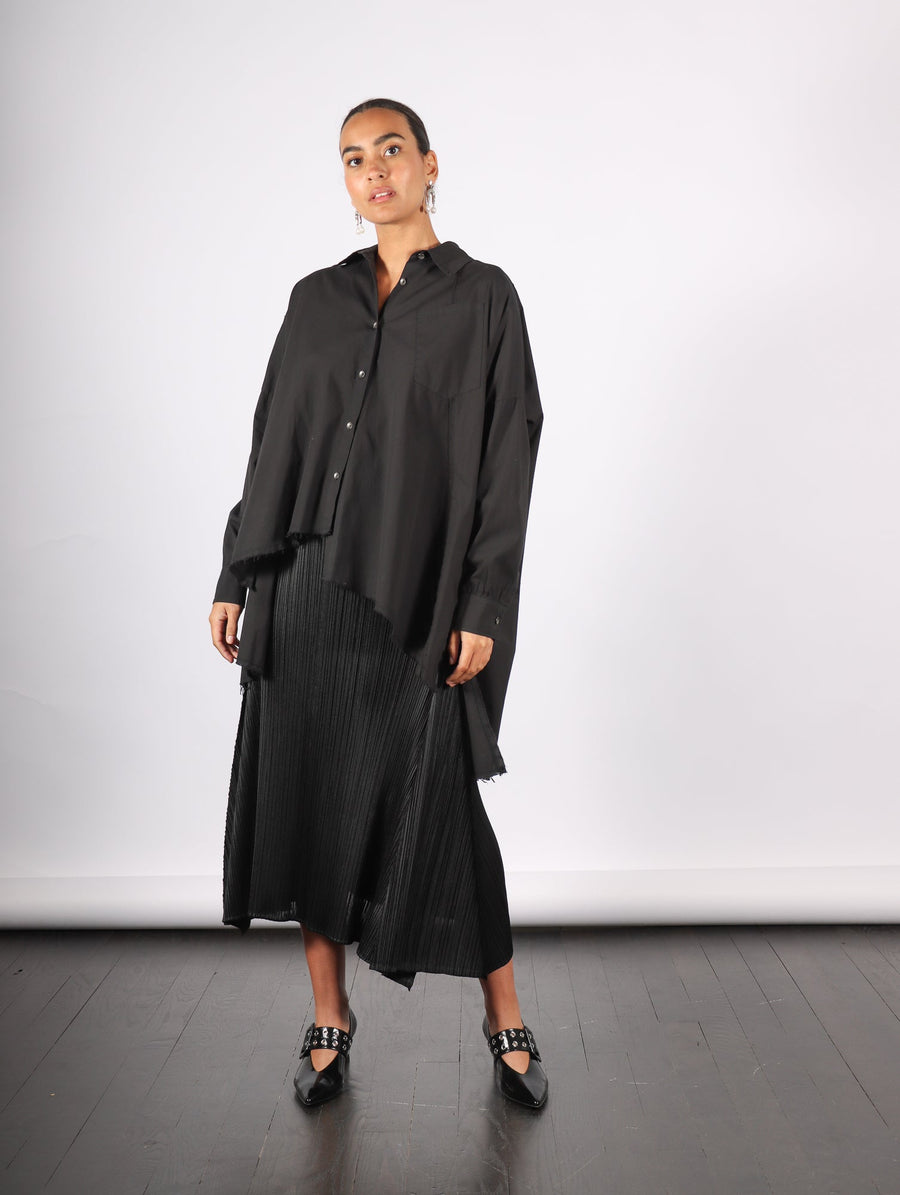 Asymmetric Shirt in Black by Sanctamuerte