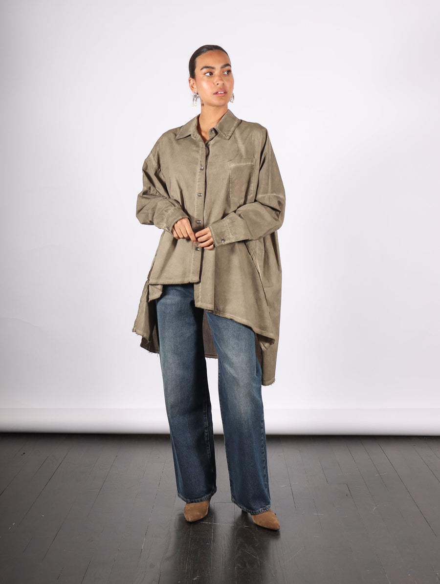 Asymmetric Shirt in Green Tuscany by Sanctamuerte