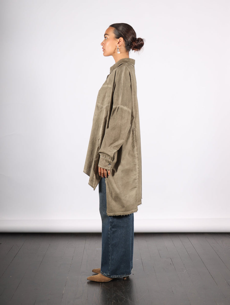 Asymmetric Shirt in Green Tuscany by Sanctamuerte