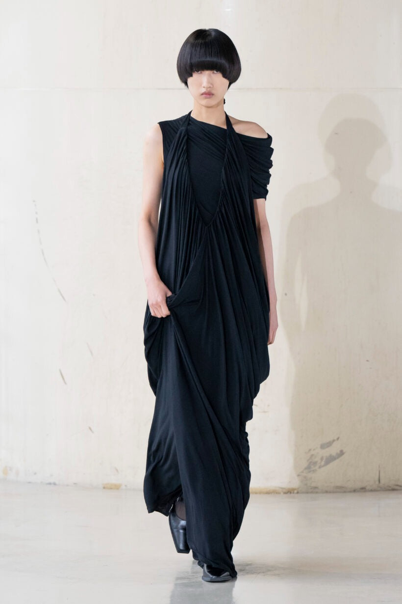 Asymmetrical Dress in Black by Dawei-Dresses-Dawei-Idlewild