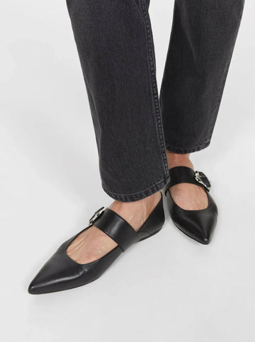 Aura Coral Flats in Black by Rodebjer-Idlewild