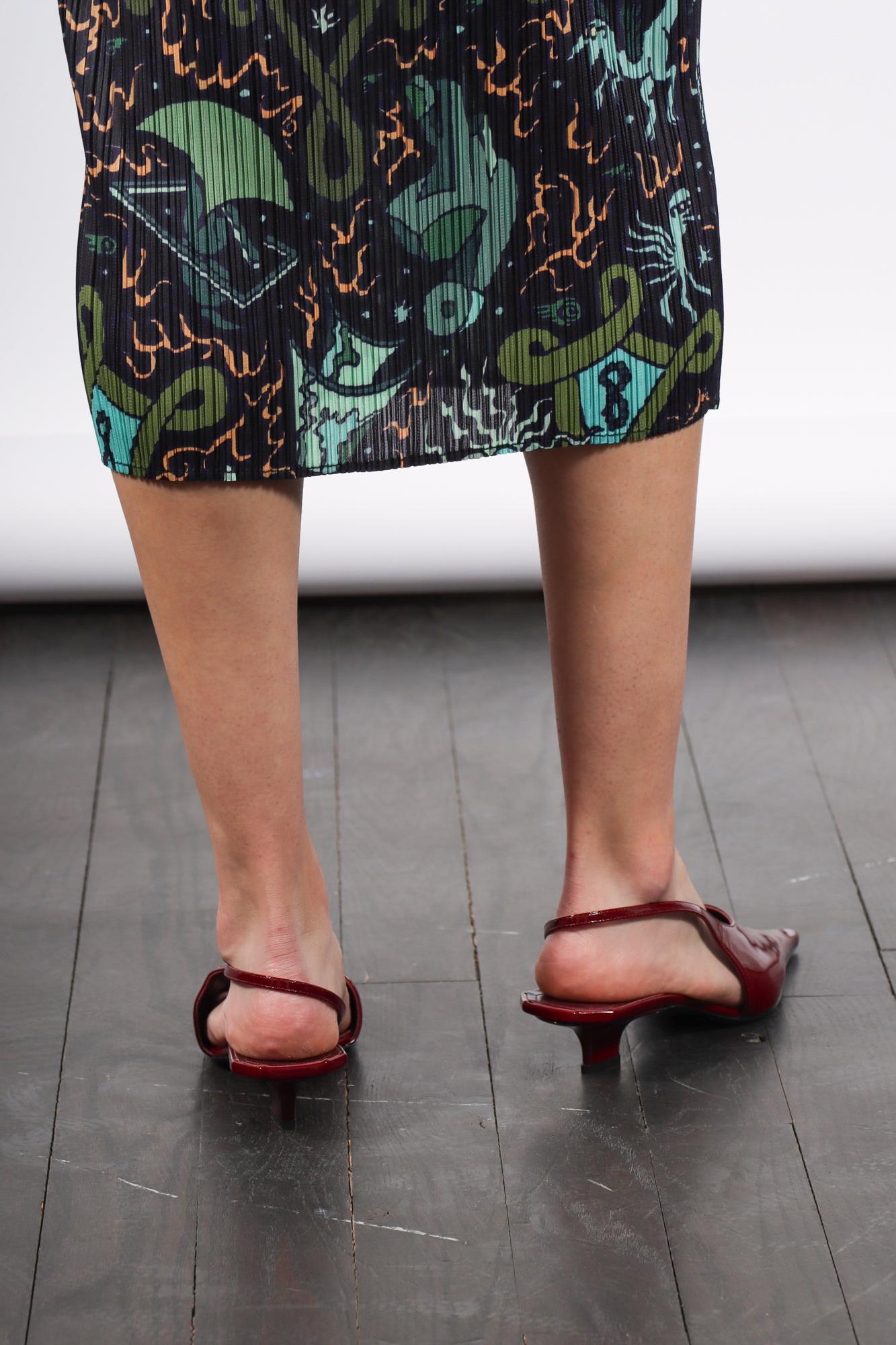 Aurora Kitten Heel in Patent Burgundy by Lucasheva-Lucasheva-Idlewild