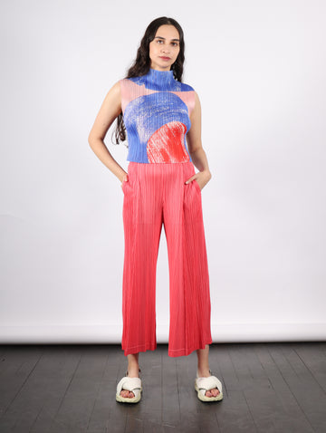 Backlight Top in Red by Pleats Please Issey Miyake-Pleats Please Issey Miyake-Idlewild