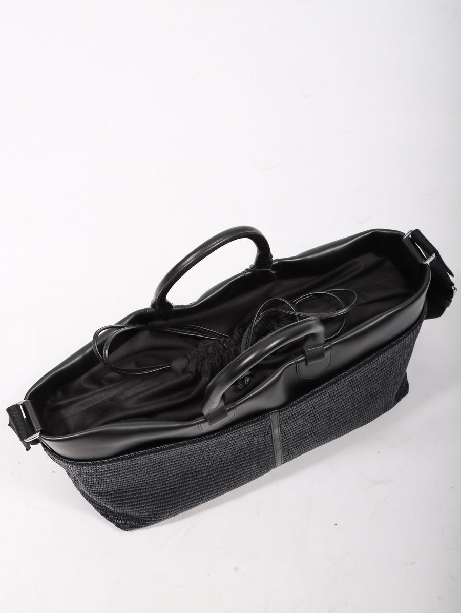 Baguette Cabas Bag in Black Raffia by 10.03.53-10.03.53-Idlewild