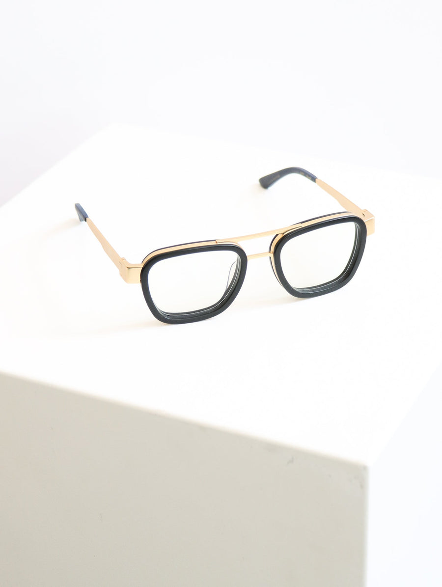 Bandit Readers in Matte Gold & Black by Caddis