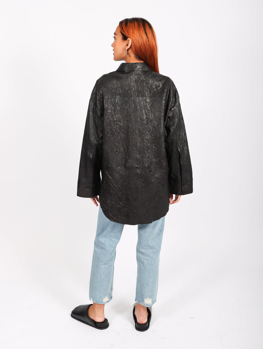 Barley Leather Shirt in Black by Malene Birger-Idlewild