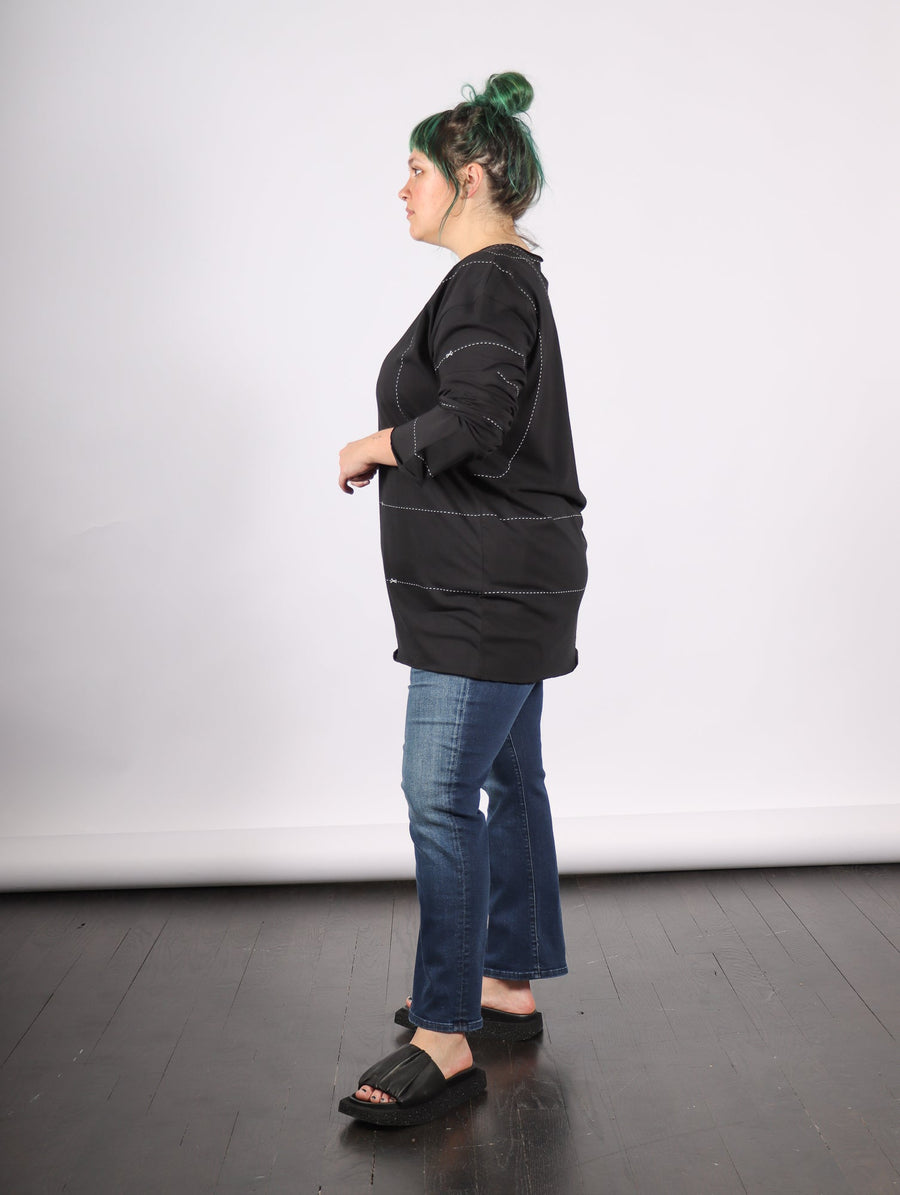 Basic Jersey Long Tee in Black by MM6 Maison Margiela-Idlewild