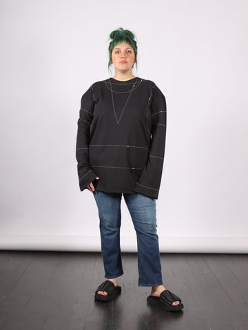 Basic Jersey Long Tee in Black by MM6 Maison Margiela-Idlewild