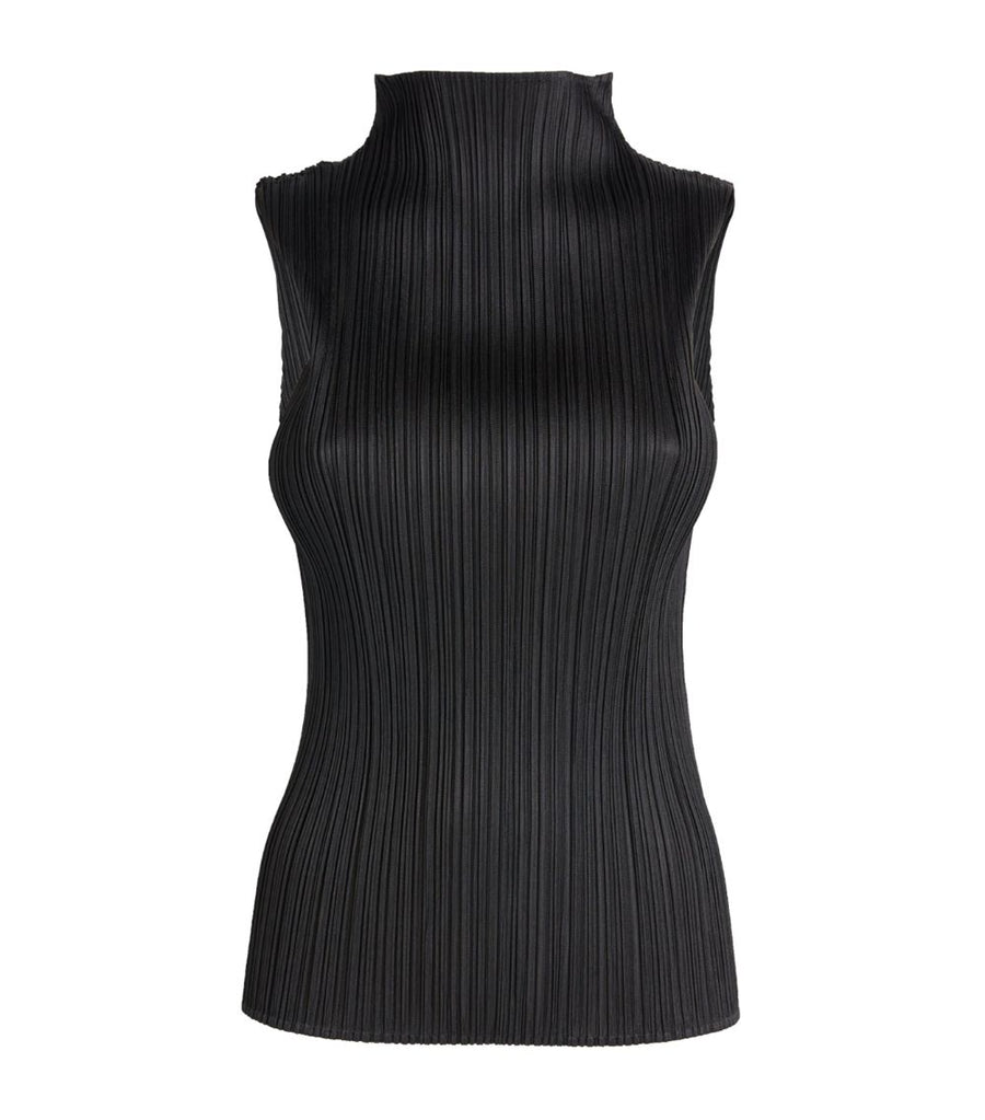 Basics Mockneck in Black by Pleats Please Issey Miyake