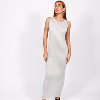 Basics Sleeveless Dress in Light Gray by Pleats Please Issey