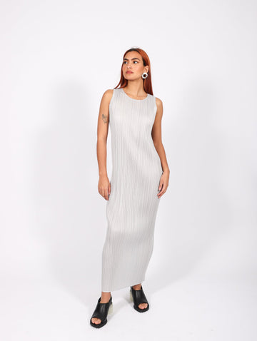 Basics Sleeveless Dress in Light Gray by Pleats Please Issey Miyake-Pleats Please Issey Miyake-Idlewild