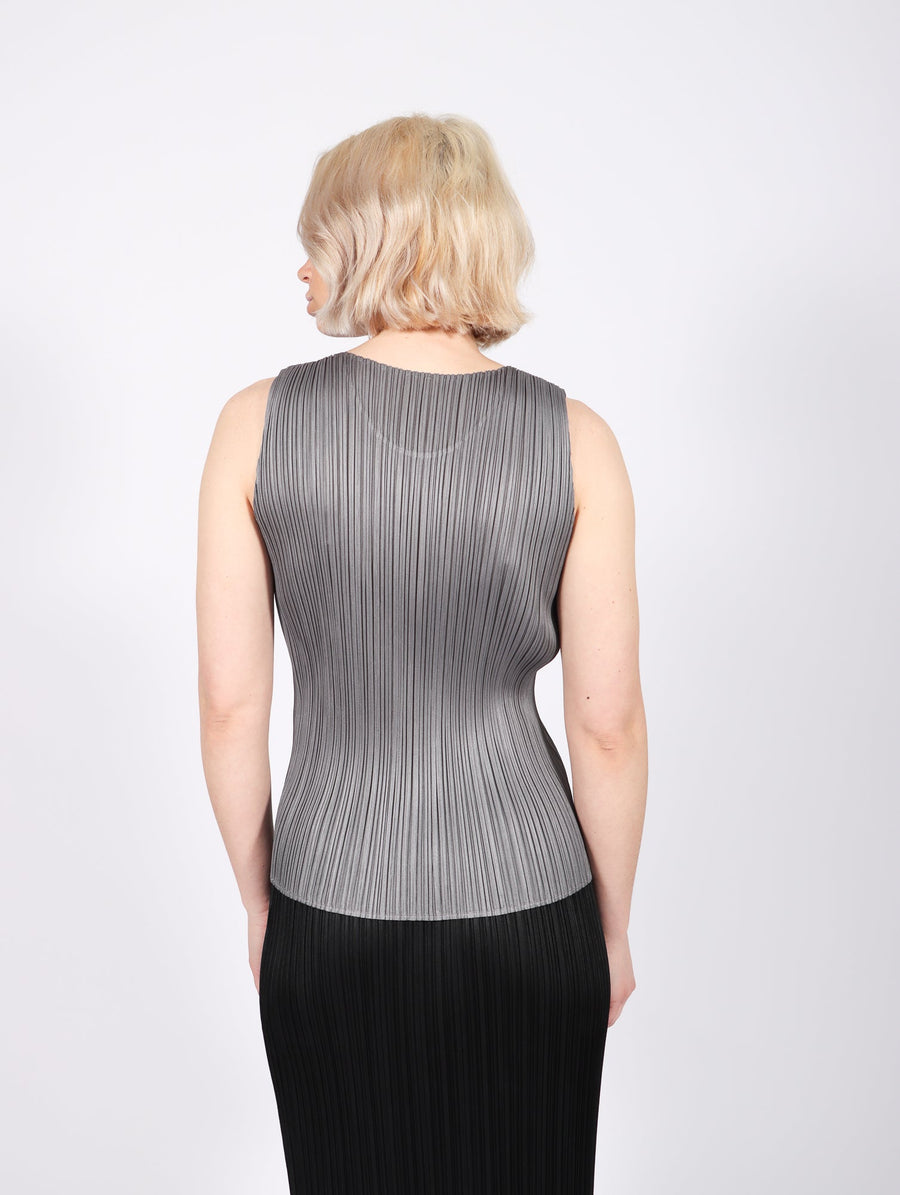Basics Tank Top in Gray by Pleats Please Issey Miyake-Pleats Please Issey Miyake-Idlewild