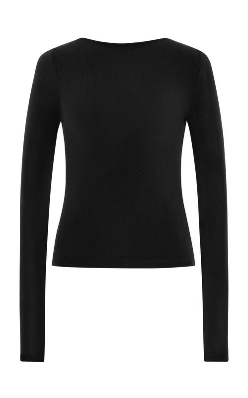 Bateau Long Sleeve Jersey Top in Black by St. Agni-Tops-St. Agni-Idlewild