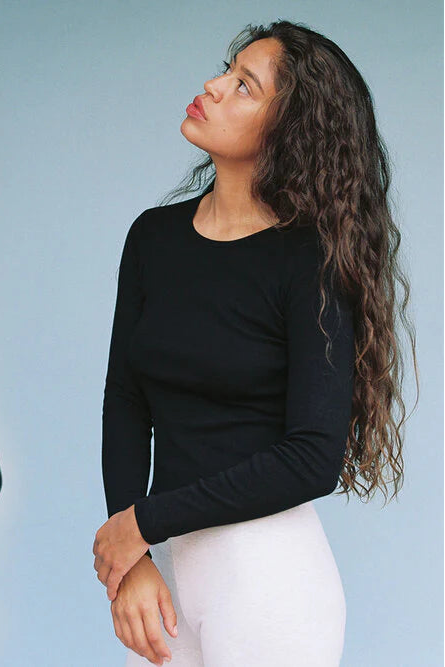 Bellevue Long Sleeve Tee in Black by GIL RODRIGUEZ-Tops-GIL RODRIGUEZ-Idlewild