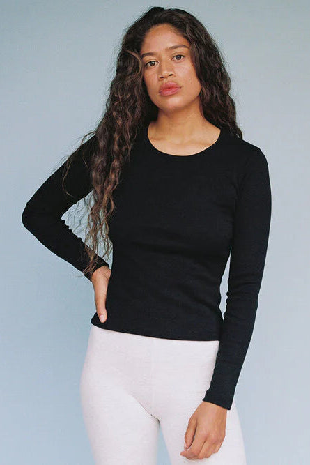 Bellevue Long Sleeve Tee in Black by GIL RODRIGUEZ-Tops-GIL RODRIGUEZ-Idlewild
