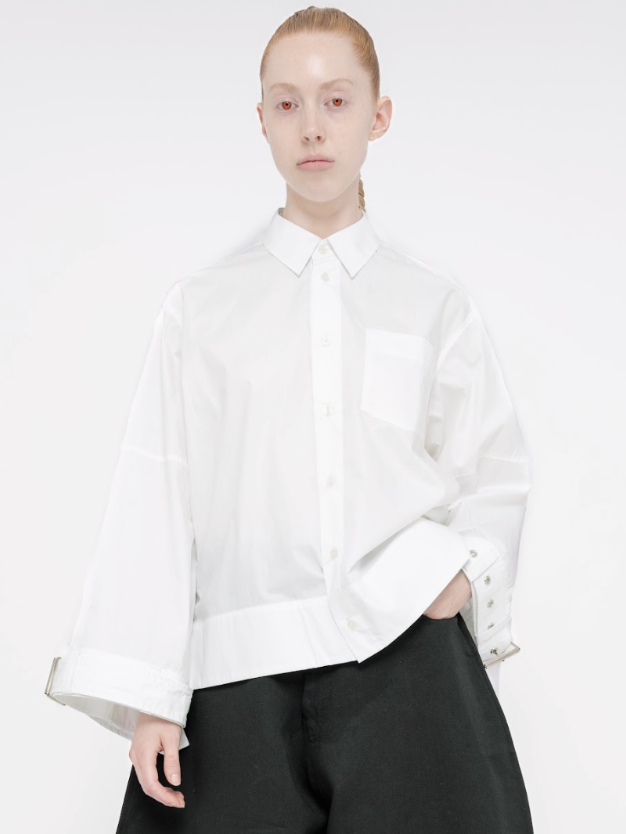 Belted Shirt in Papery Cotton by Melitta Baumeister-Tops-Melitta Baumeister-Idlewild