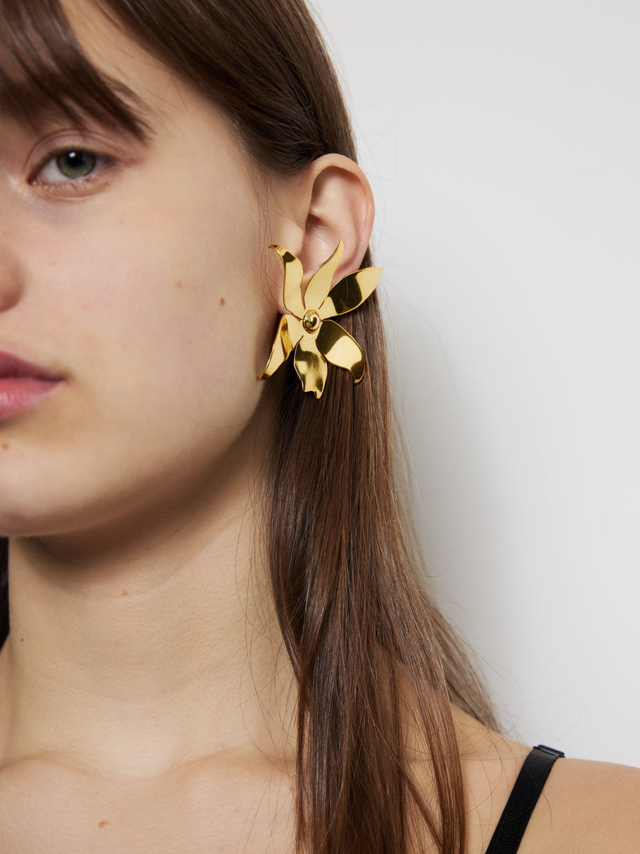 Big Estelle Flower Earrings in Gold by Eyland-Jewelry-Eyland-Idlewild