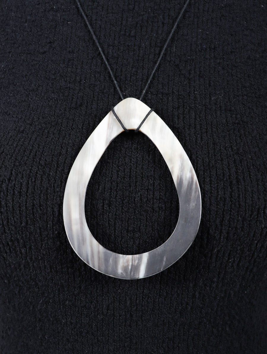 Big Lotus Necklace in Matte Grey by CATH•S-Idlewild