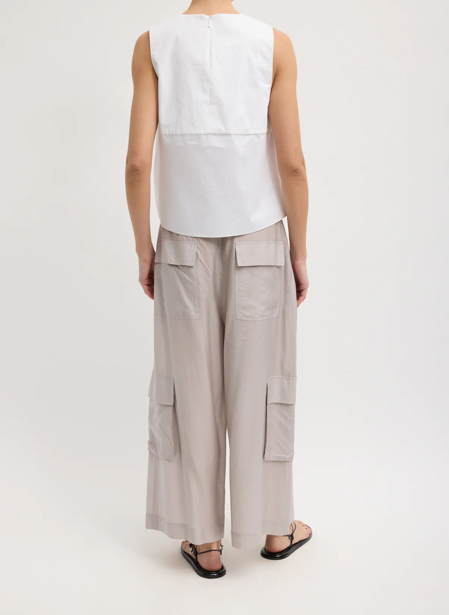 Bio Twill Easy Tie Shirt in Optic White by Tibi-Tibi-Idlewild