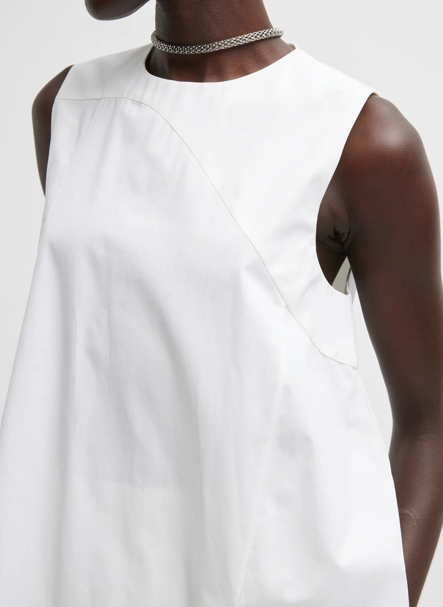 Bio Twill Easy Tie Shirt in Optic White by Tibi-Tibi-Idlewild