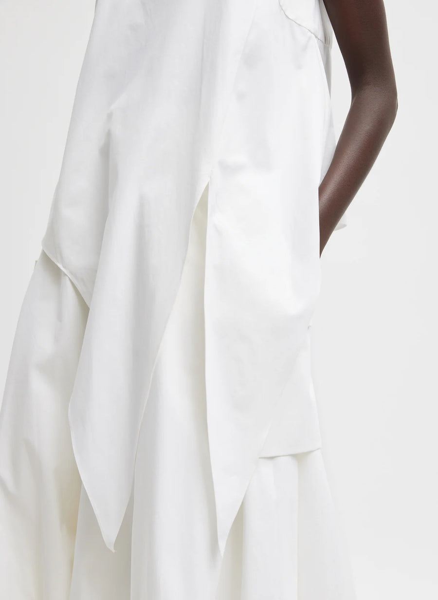 Bio Twill Easy Tie Shirt in Optic White by Tibi-Tibi-Idlewild