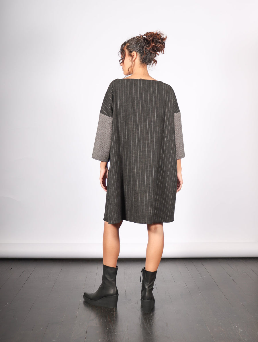 Boatneck Dress in Slate Patch by Album Di Famiglia