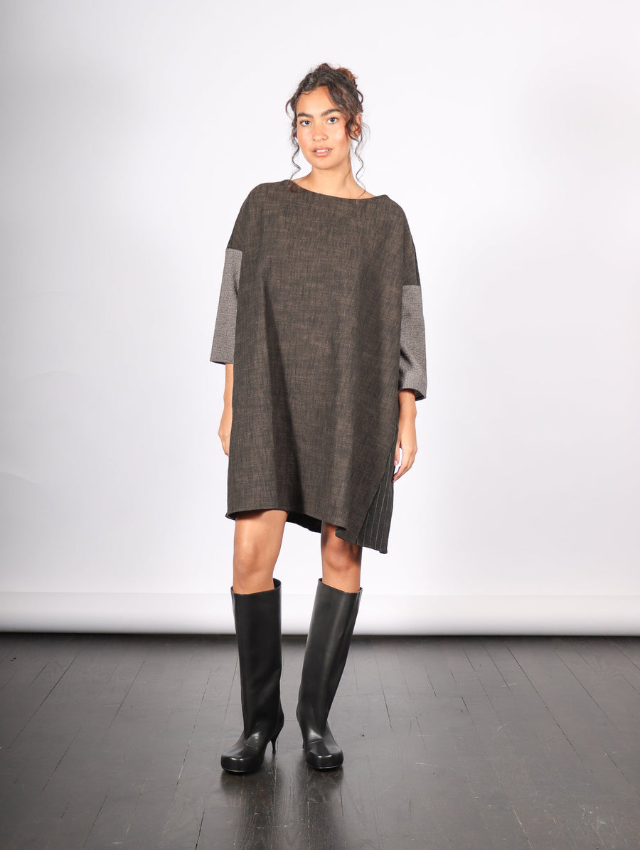 Boatneck Dress in Slate Patch by Album Di Famiglia