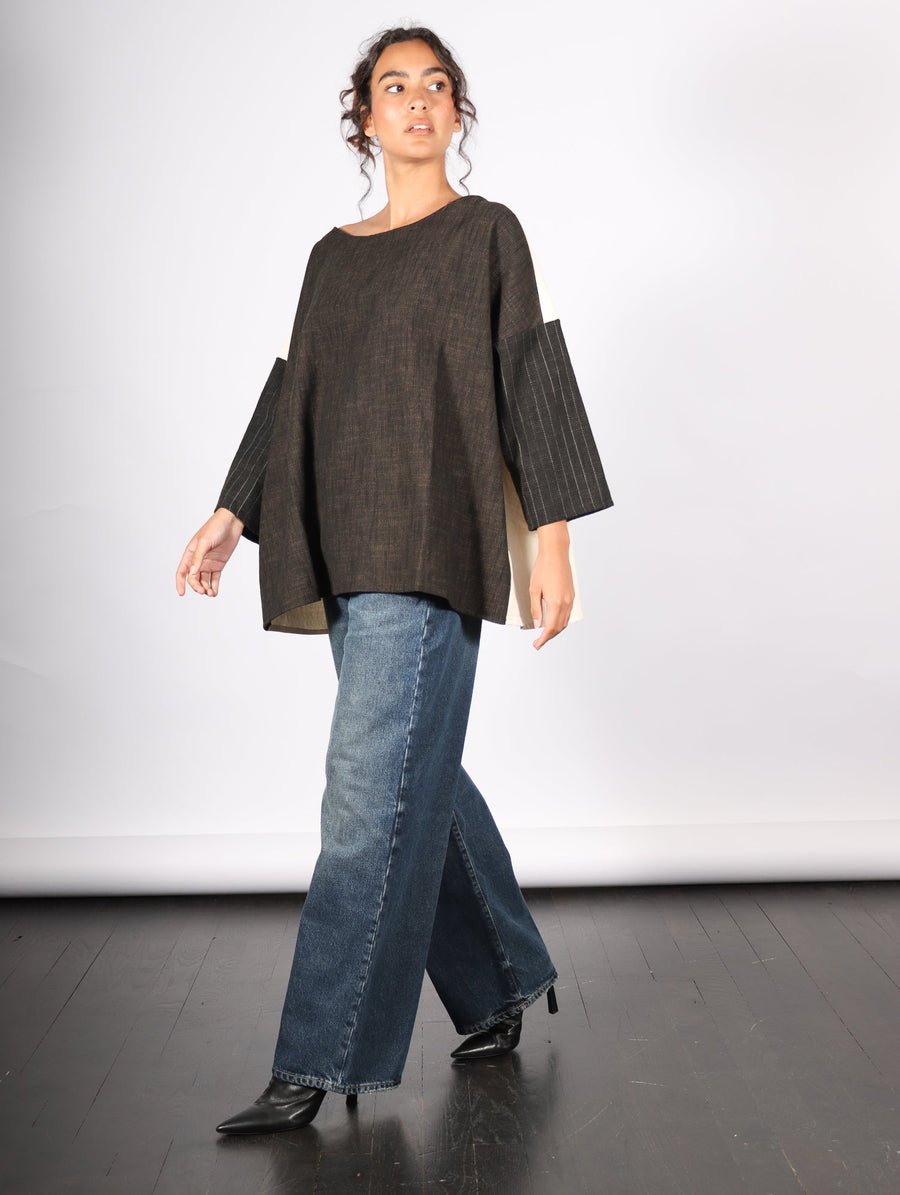 Boatneck Tunic in Slate Patch by Album Di Famiglia