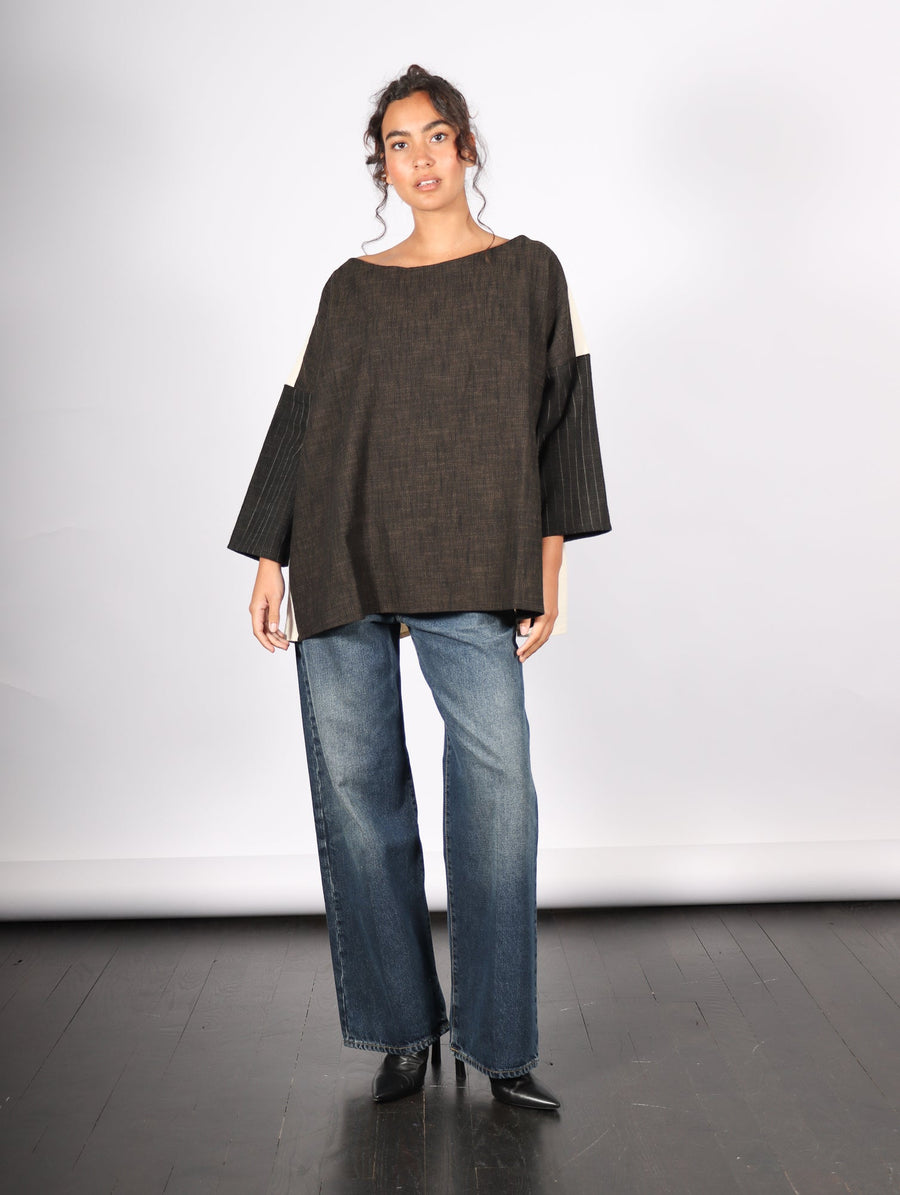 Boatneck Tunic in Slate Patch by Album Di Famiglia