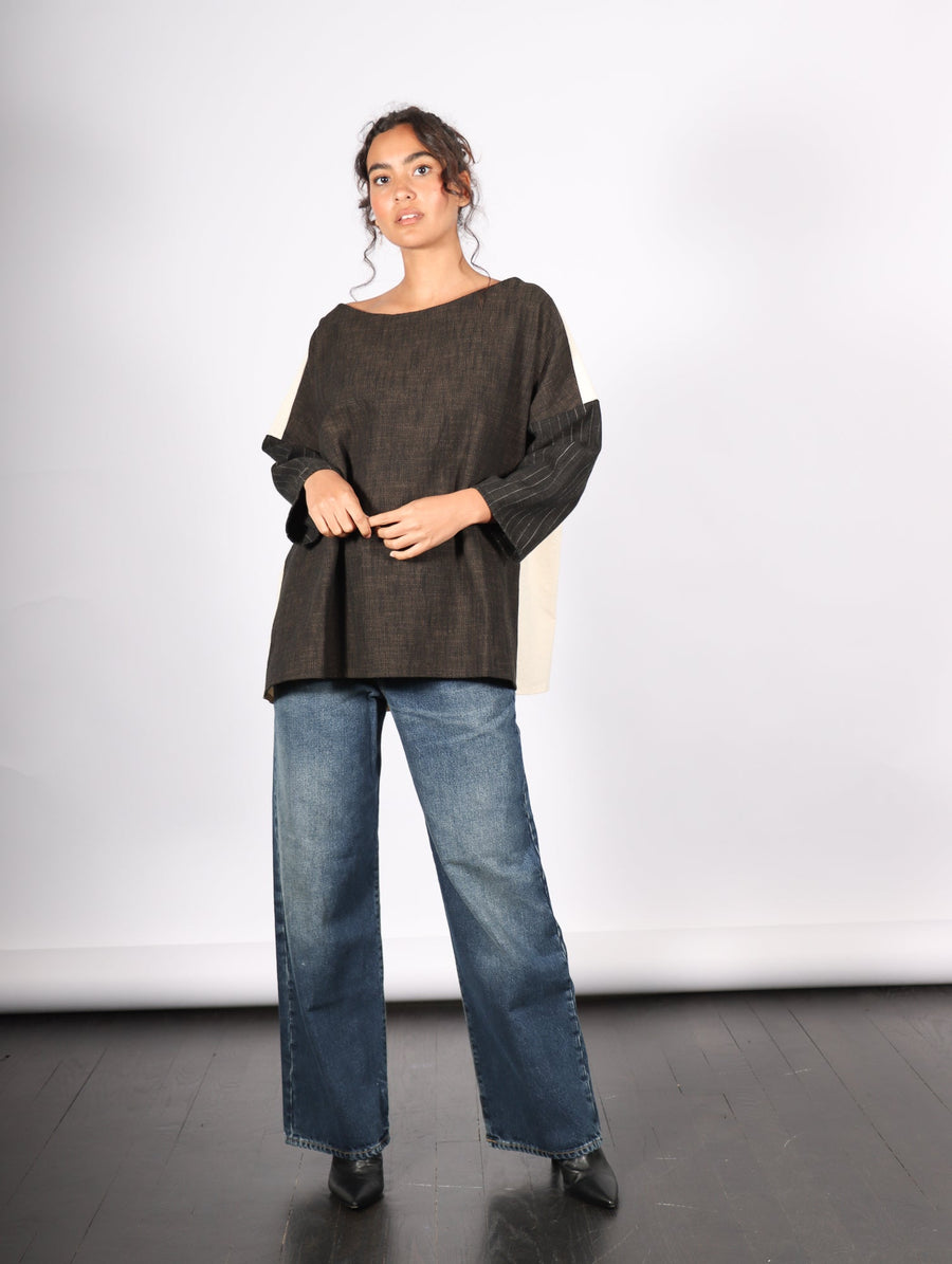 Boatneck Tunic in Slate Patch by Album Di Famiglia