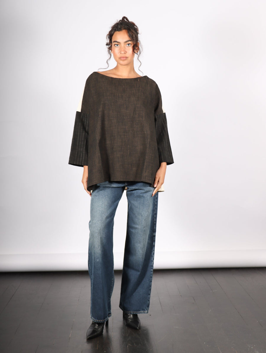 Boatneck Tunic in Slate Patch by Album Di Famiglia